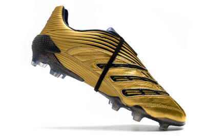 Men's Adidas Predator Absolute 20 FG Firm Ground Low-Tops Football Boots - Gold/Black/Blue