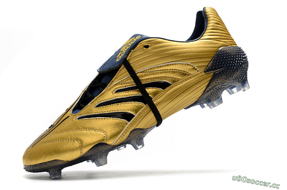 Men's Adidas Predator Absolute 20 FG Firm Ground Low-Tops Football Boots - Gold/Black/Blue 5