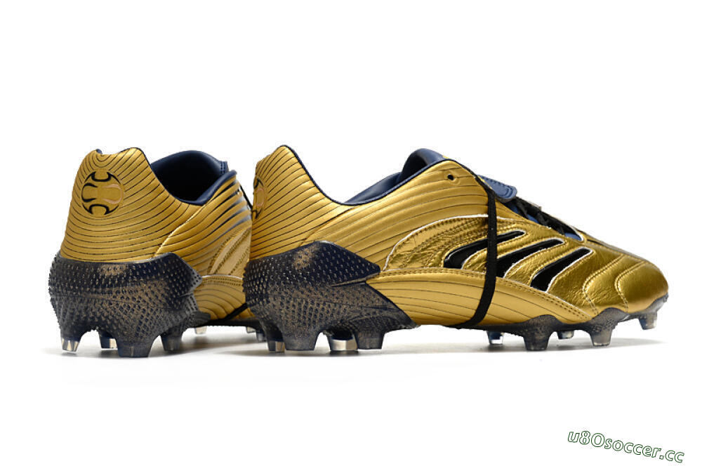 Men's Adidas Predator Absolute 20 FG Firm Ground Low-Tops Football Boots - Gold/Black/Blue 6