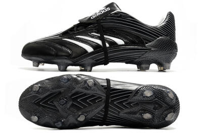 Men's Adidas Predator Absolute 20 FG Firm Ground Low-Tops Football Boots - Black/White