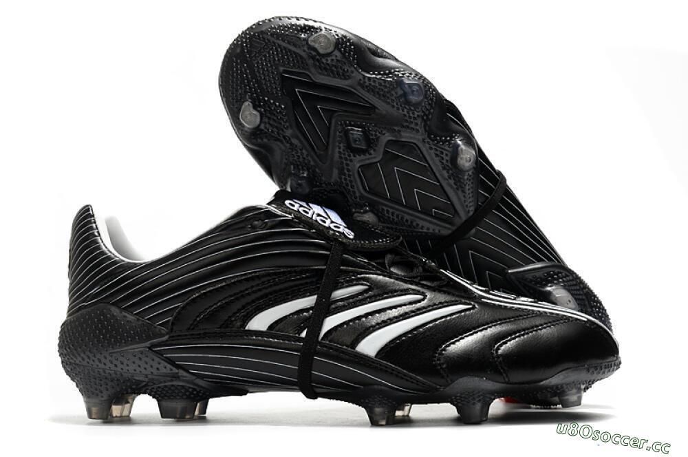 Men's Adidas Predator Absolute 20 FG Firm Ground Low-Tops Football Boots - Black/White 2