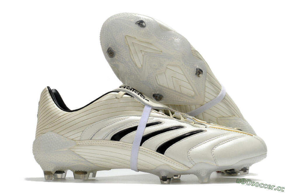 Men's Adidas Predator Absolute 20 FG Firm Ground Low-Tops Football Boots - White/Black 2