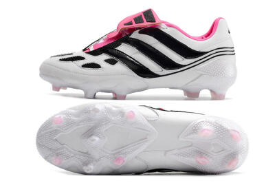 Men's Adidas Predator Precision Archive Pack FG Firm Ground Low-Tops Football Boots - White/Black/Pink