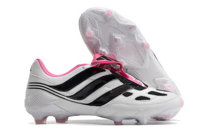 Men's Adidas Predator Precision Archive Pack FG Firm Ground Low-Tops Football Boots - White/Black/Pink
