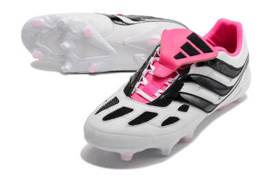 Men's Adidas Predator Precision Archive Pack FG Firm Ground Low-Tops Football Boots - White/Black/Pink