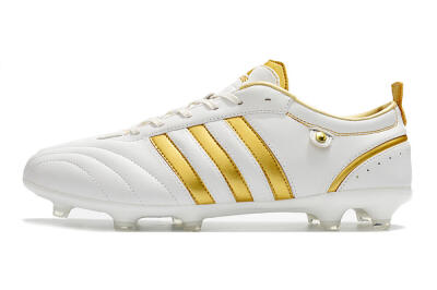 Men's Adidas Adipure FG Firm Ground Low-Tops Football Boots - White/Gold