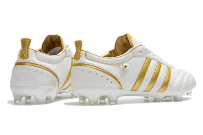 Men's Adidas Adipure FG Firm Ground Low-Tops Football Boots - White/Gold