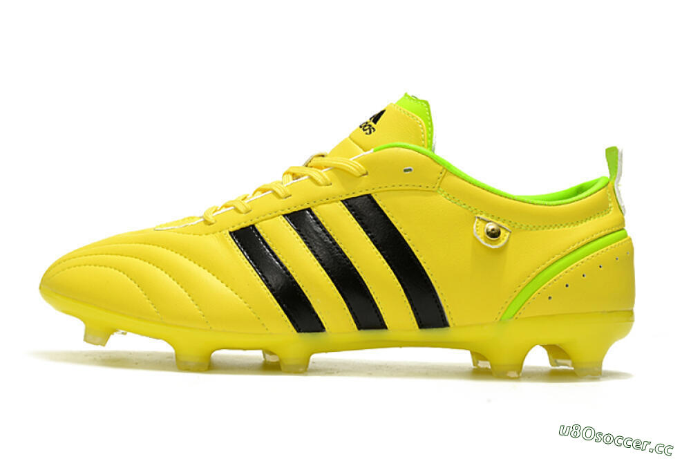 Men's Adidas Adipure FG Firm Ground Low-Tops Football Boots - Yellow/Black 0