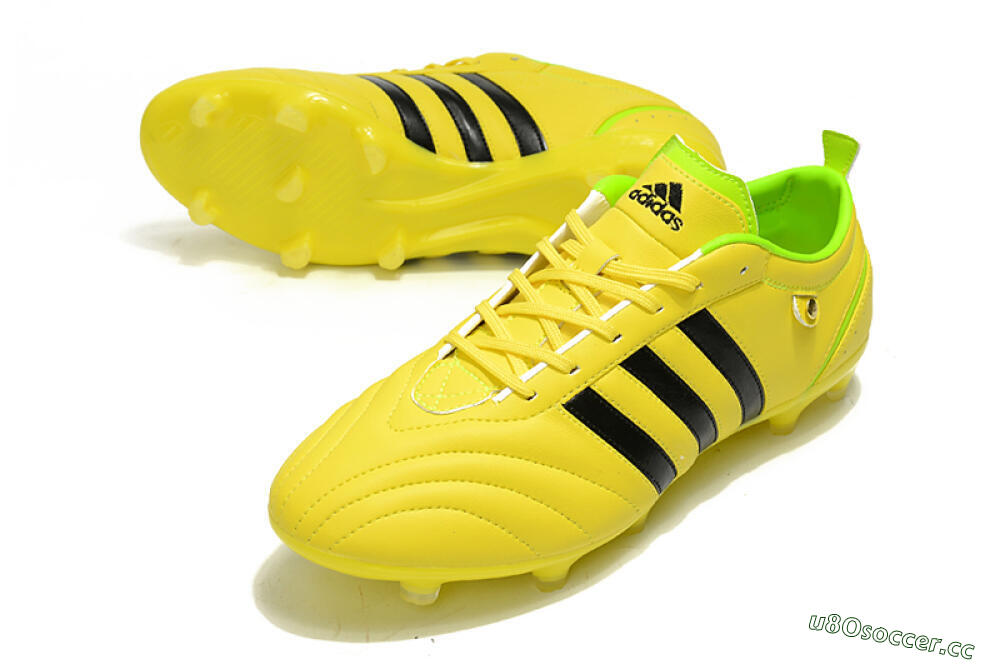 Men's Adidas Adipure FG Firm Ground Low-Tops Football Boots - Yellow/Black 3