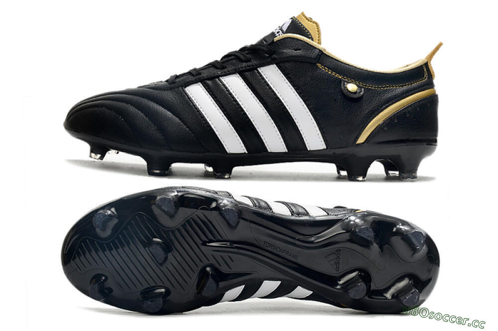 Men's Adidas Adipure FG Firm Ground Low-Tops Football Boots - Black/White 1