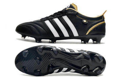 Men's Adidas Adipure FG Firm Ground Low-Tops Football Boots - Black/White