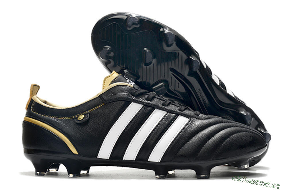 Men's Adidas Adipure FG Firm Ground Low-Tops Football Boots - Black/White 2