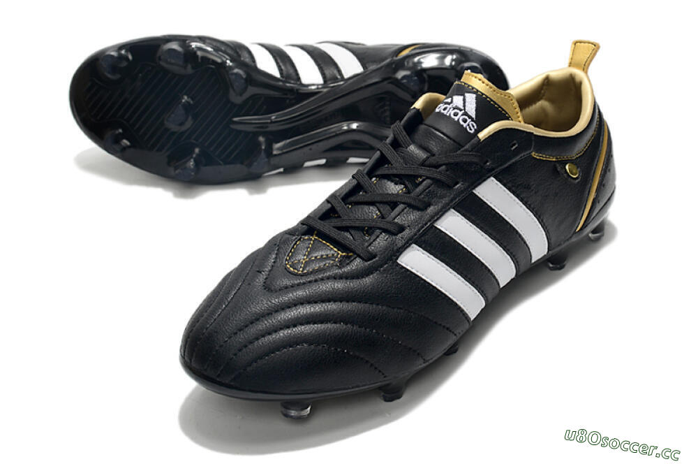 Men's Adidas Adipure FG Firm Ground Low-Tops Football Boots - Black/White 3