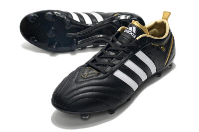 Men's Adidas Adipure FG Firm Ground Low-Tops Football Boots - Black/White