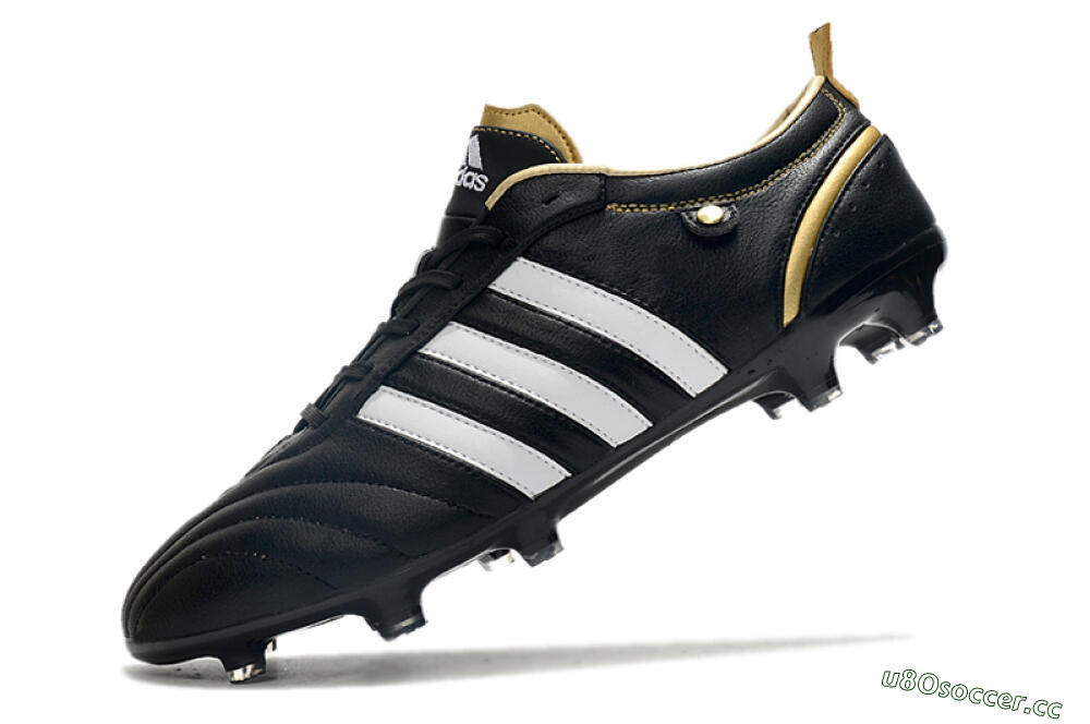 Men's Adidas Adipure FG Firm Ground Low-Tops Football Boots - Black/White 5