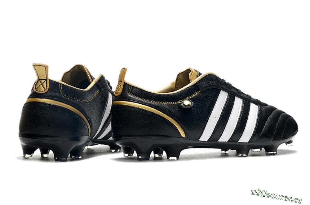 Men's Adidas Adipure FG Firm Ground Low-Tops Football Boots - Black/White 6