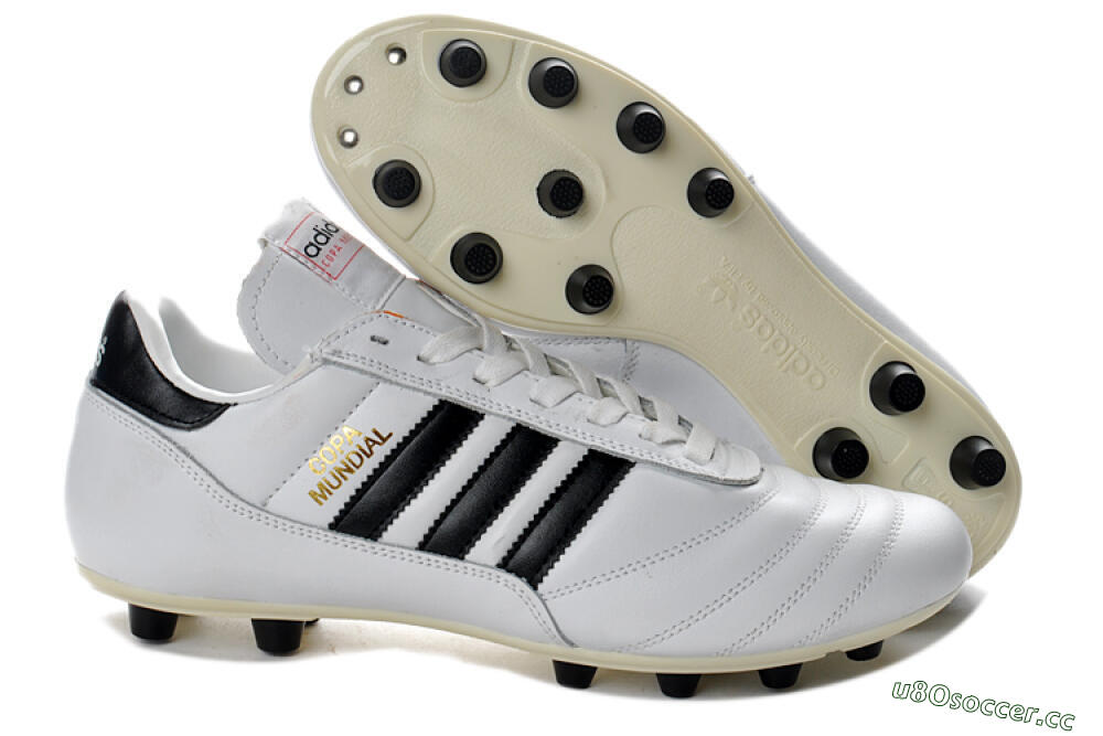 Men's Adidas Copa Mundial Made in Germany FG Firm Ground Low-Tops Football Boots - White/Black 2
