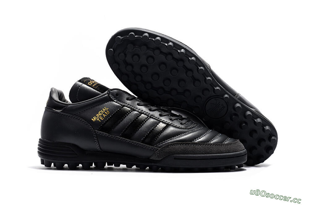 Men's Adidas Copa Mundial Team Astro TF Artificial Turf Low-Tops Football Shoes - Black/Gold 2