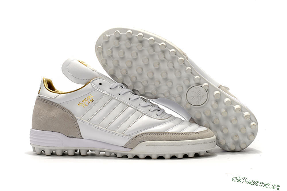 Men's Adidas Copa Mundial Team Modern Craft TF Artificial Turf Low-Tops Football Shoes - White/Gold/Grey 2