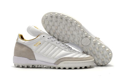 Men's Adidas Copa Mundial Team Modern Craft TF Artificial Turf Low-Tops Football Shoes - White/Gold/Grey