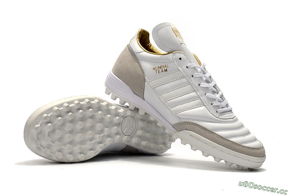 Men's Adidas Copa Mundial Team Modern Craft TF Artificial Turf Low-Tops Football Shoes - White/Gold/Grey 4
