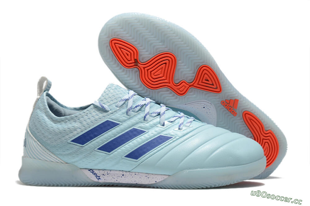 Men's Adidas Copa Tango 20.1 IC Indoor & Futsal Low-Tops Football Shoes - Jade/Blue/White 2