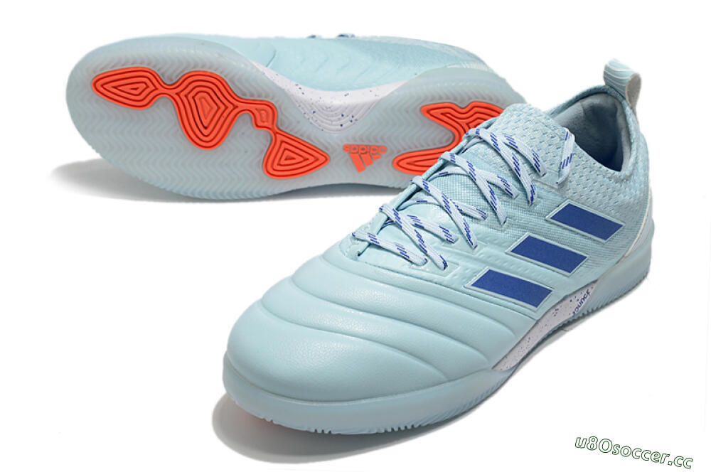 Men's Adidas Copa Tango 20.1 IC Indoor & Futsal Low-Tops Football Shoes - Jade/Blue/White 3