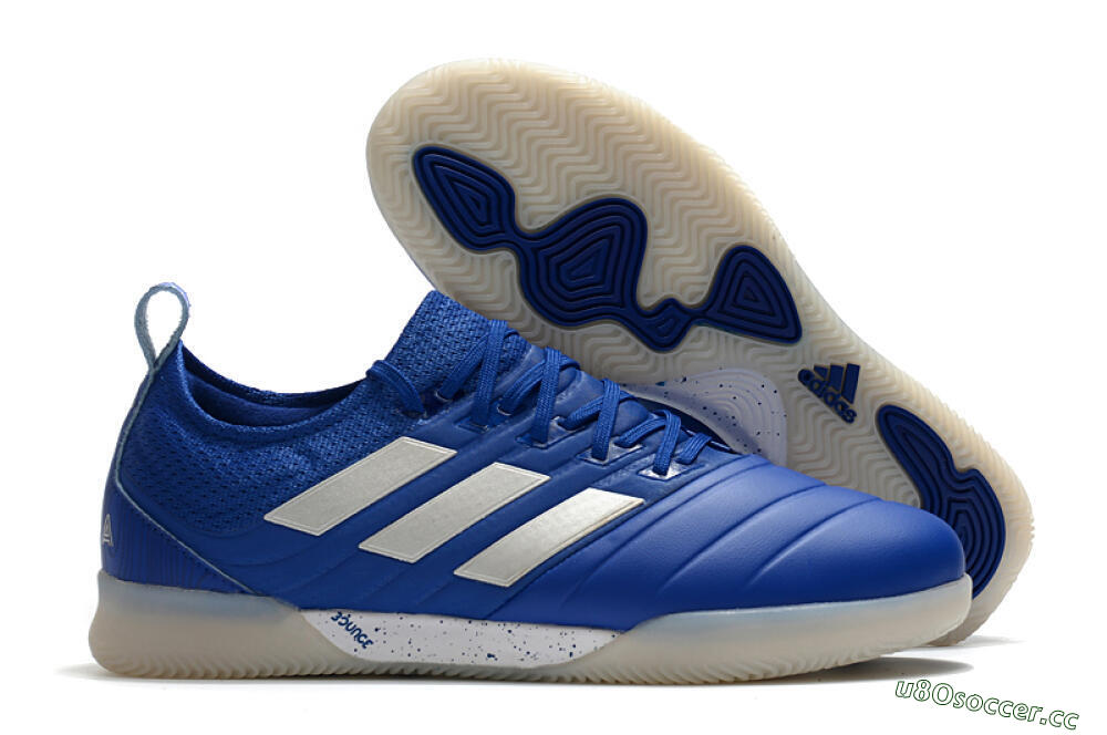 Men's Adidas Copa Tango 20.1 IC Indoor & Futsal Low-Tops Football Shoes - Blue/White 2