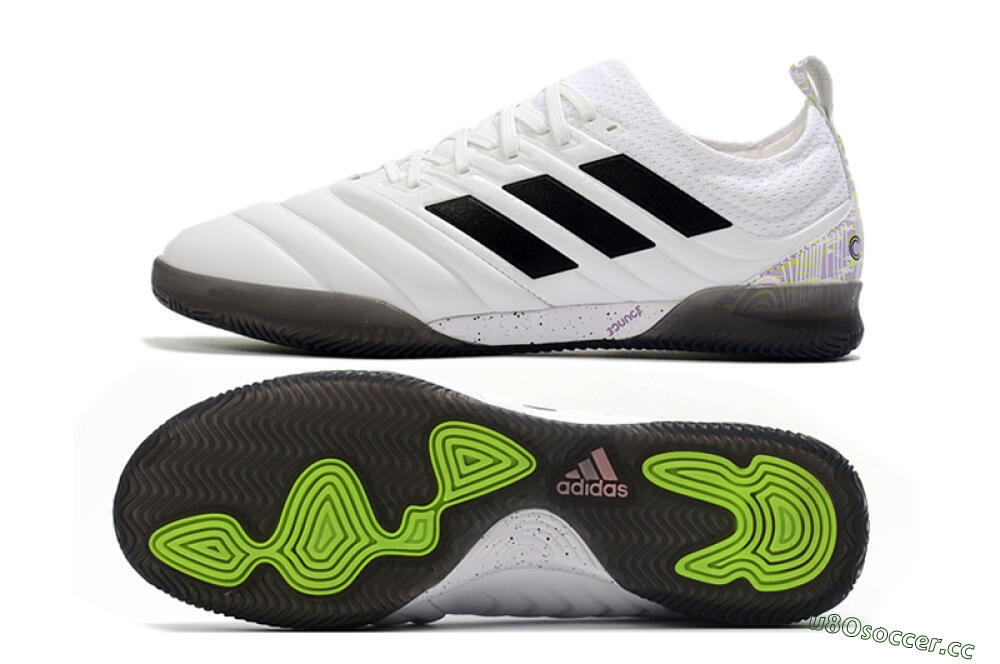 Men's Adidas Copa Tango 20.1 IC Indoor & Futsal Low-Tops Football Shoes - White/Black/Purple 1