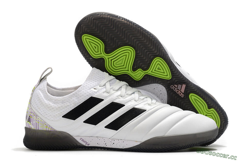 Men's Adidas Copa Tango 20.1 IC Indoor & Futsal Low-Tops Football Shoes - White/Black/Purple 2