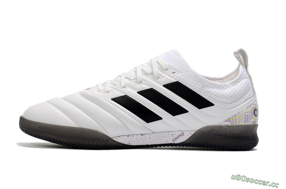 Men's Adidas Copa Tango 20.1 IC Indoor & Futsal Low-Tops Football Shoes - White/Black/Purple 0