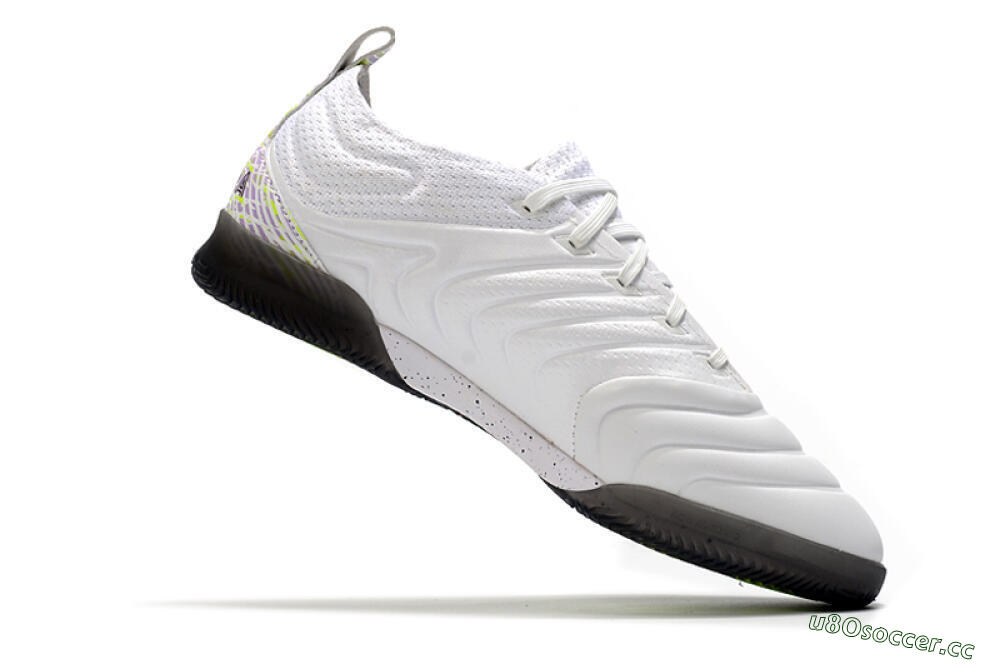 Men's Adidas Copa Tango 20.1 IC Indoor & Futsal Low-Tops Football Shoes - White/Black/Purple 4