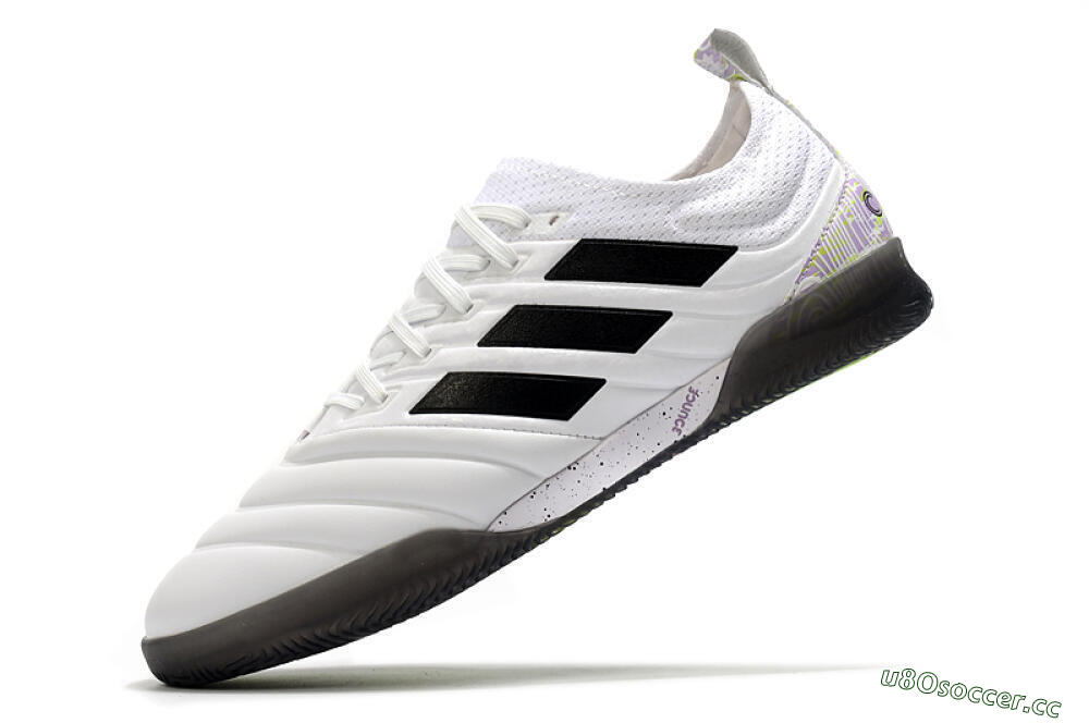 Men's Adidas Copa Tango 20.1 IC Indoor & Futsal Low-Tops Football Shoes - White/Black/Purple 5