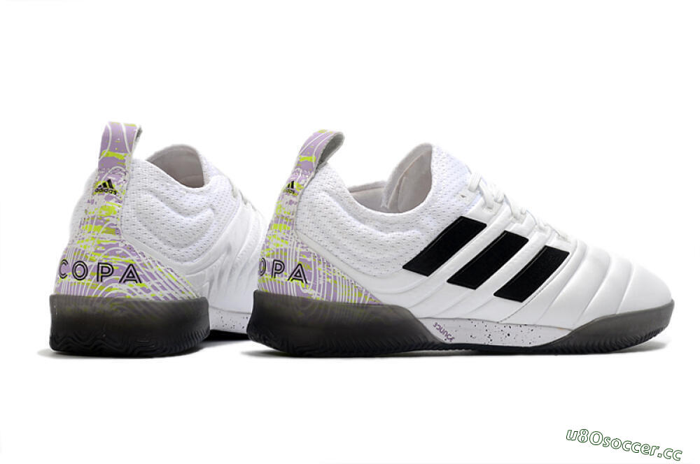 Men's Adidas Copa Tango 20.1 IC Indoor & Futsal Low-Tops Football Shoes - White/Black/Purple 6