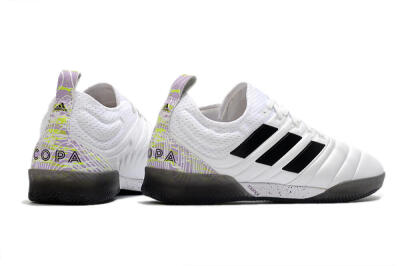 Men's Adidas Copa Tango 20.1 IC Indoor & Futsal Low-Tops Football Shoes - White/Black/Purple