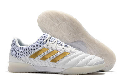 Men's Adidas Copa Tango 20.1 IC Indoor & Futsal Low-Tops Football Shoes - White/Gold/Blue