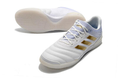 Men's Adidas Copa Tango 20.1 IC Indoor & Futsal Low-Tops Football Shoes - White/Gold/Blue