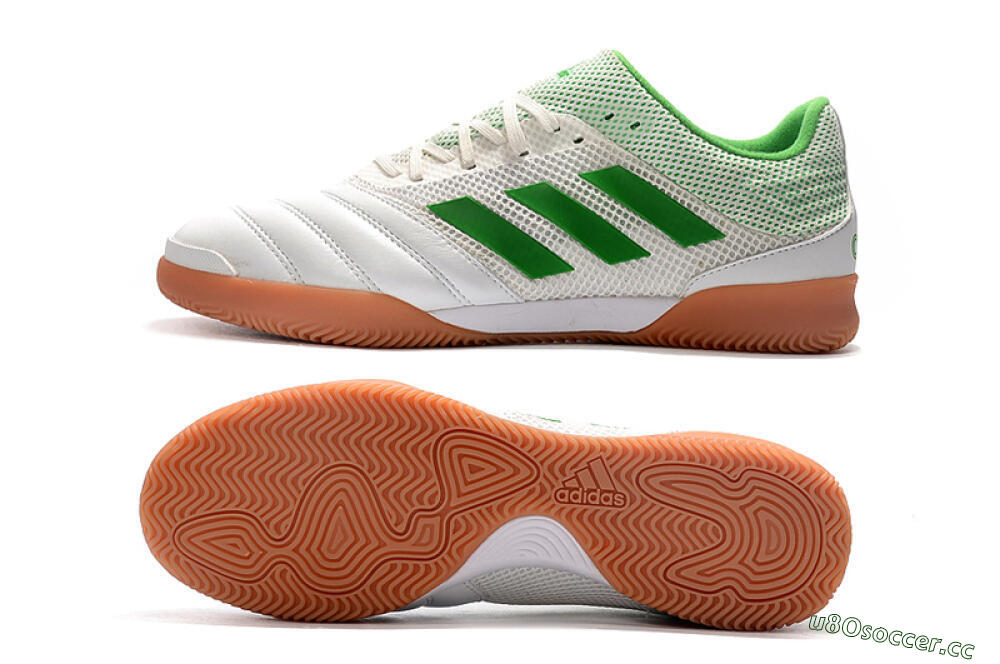 Men's Adidas Copa Tango 20.1 IC Indoor & Futsal Low-Tops Football Shoes - White/Green/Brown 1