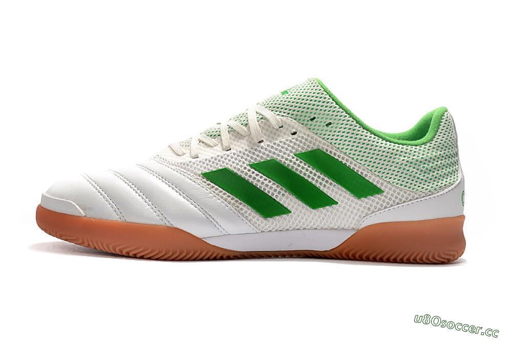 Men's Adidas Copa Tango 20.1 IC Indoor & Futsal Low-Tops Football Shoes - White/Green/Brown 0