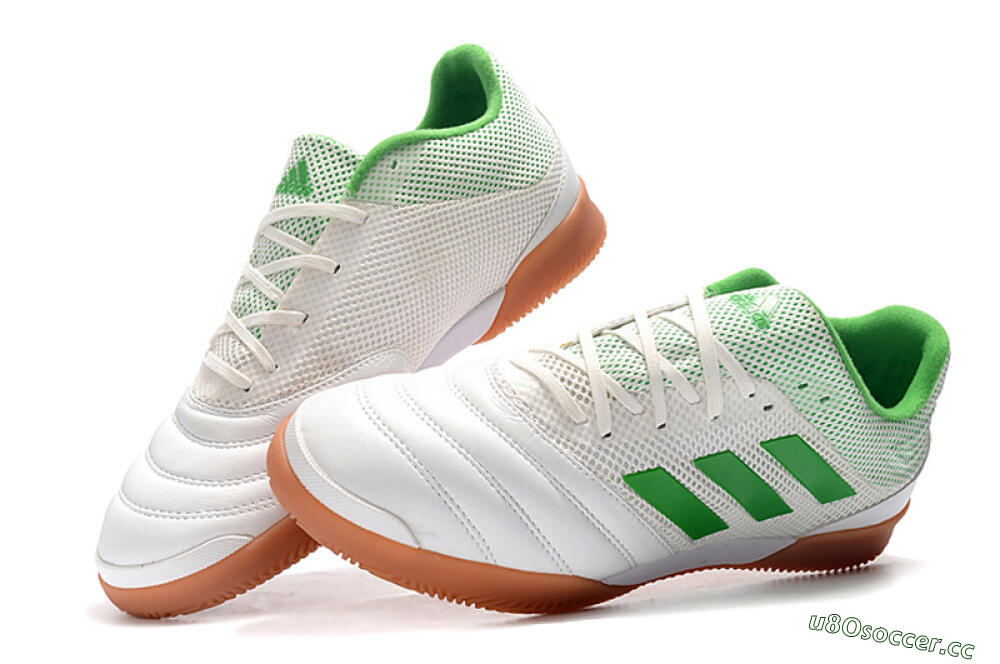 Men's Adidas Copa Tango 20.1 IC Indoor & Futsal Low-Tops Football Shoes - White/Green/Brown 6