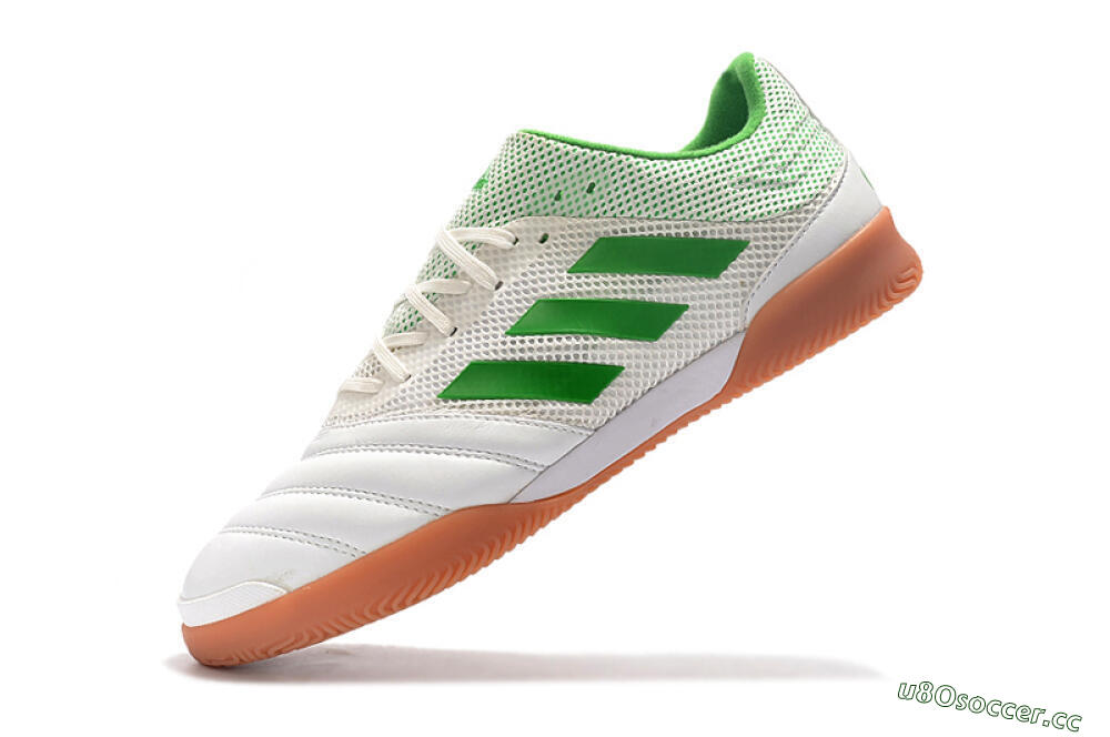 Men's Adidas Copa Tango 20.1 IC Indoor & Futsal Low-Tops Football Shoes - White/Green/Brown 8