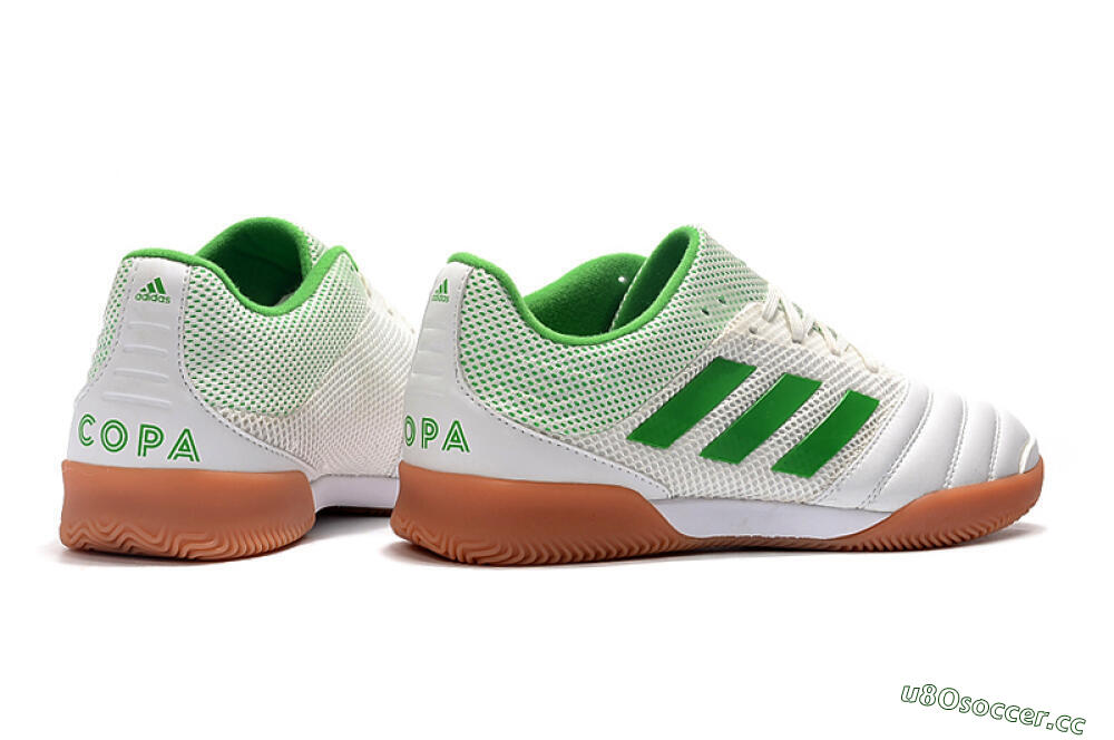 Men's Adidas Copa Tango 20.1 IC Indoor & Futsal Low-Tops Football Shoes - White/Green/Brown 9