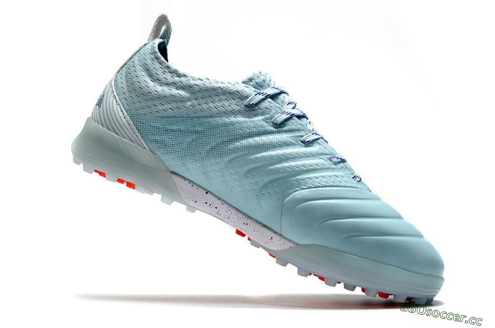 Men's Adidas Copa Tango 20.1 TF Artificial Turf Low-Tops Football Shoes - Jade/Blue 4