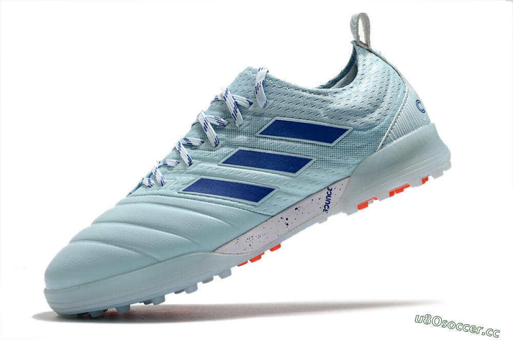 Men's Adidas Copa Tango 20.1 TF Artificial Turf Low-Tops Football Shoes - Jade/Blue 5