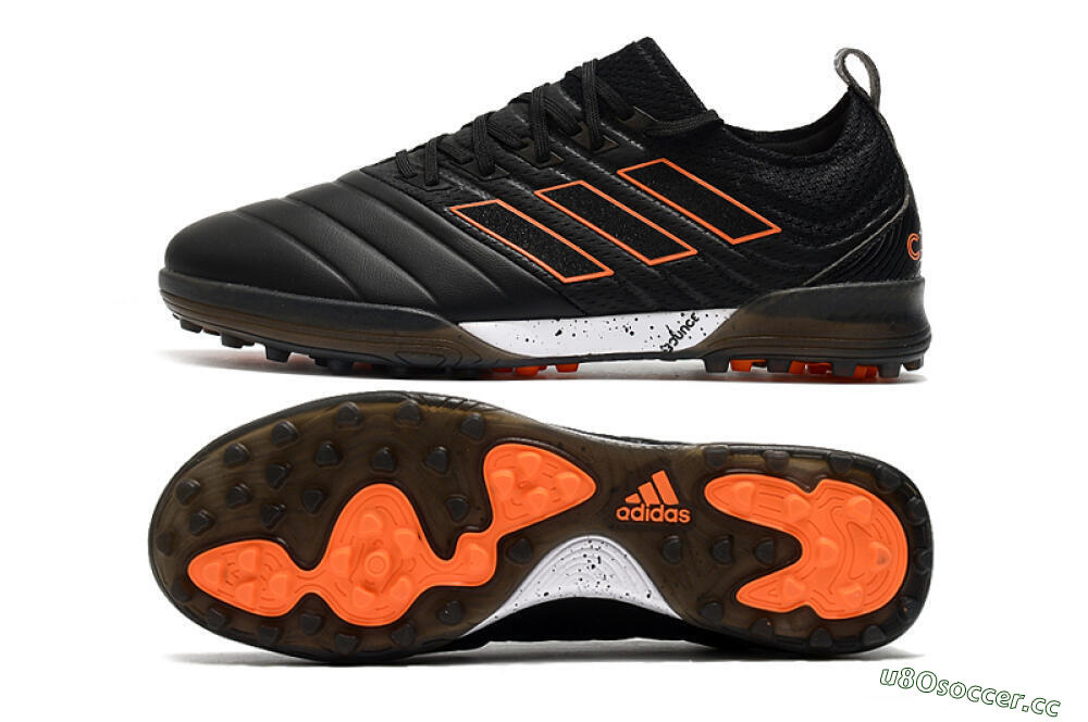 Men's Adidas Copa Tango 20.1 TF Artificial Turf Low-Tops Football Shoes - Black/Orange/White 1