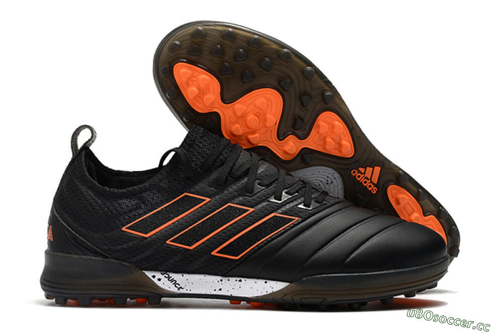 Men's Adidas Copa Tango 20.1 TF Artificial Turf Low-Tops Football Shoes - Black/Orange/White 2