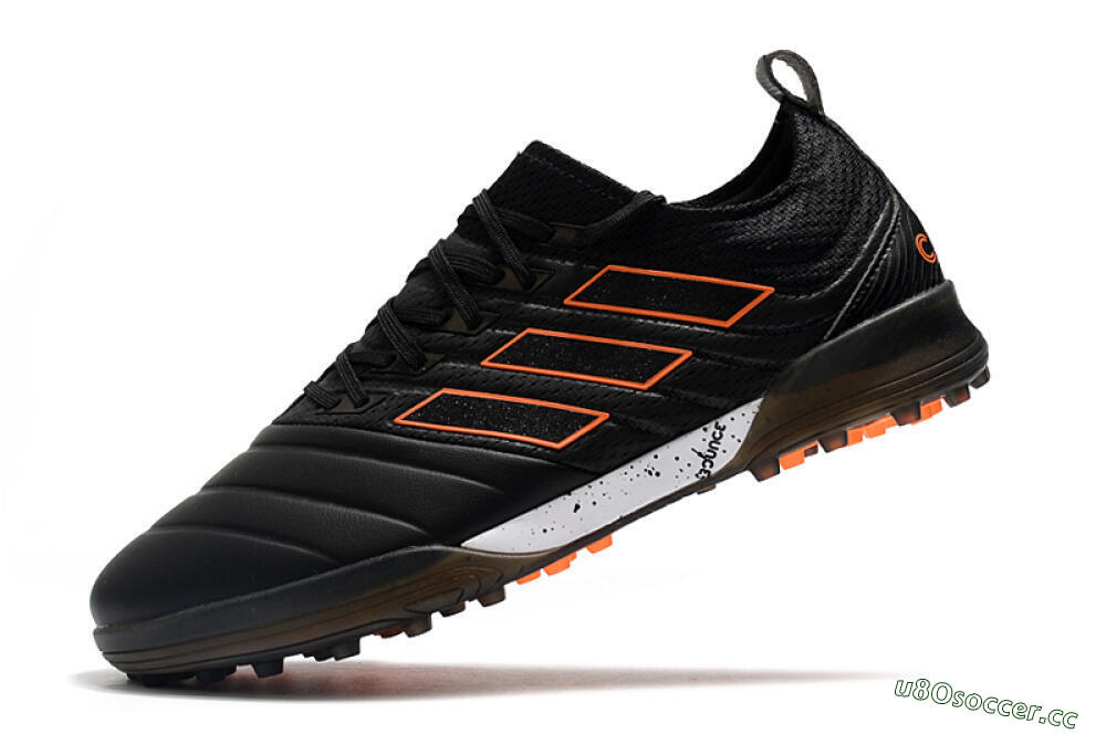 Men's Adidas Copa Tango 20.1 TF Artificial Turf Low-Tops Football Shoes - Black/Orange/White 5
