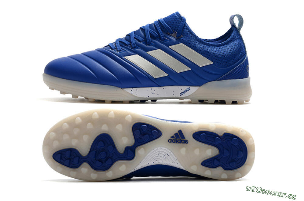 Men's Adidas Copa Tango 20.1 TF Artificial Turf Low-Tops Football Shoes - Blue/Silver 1