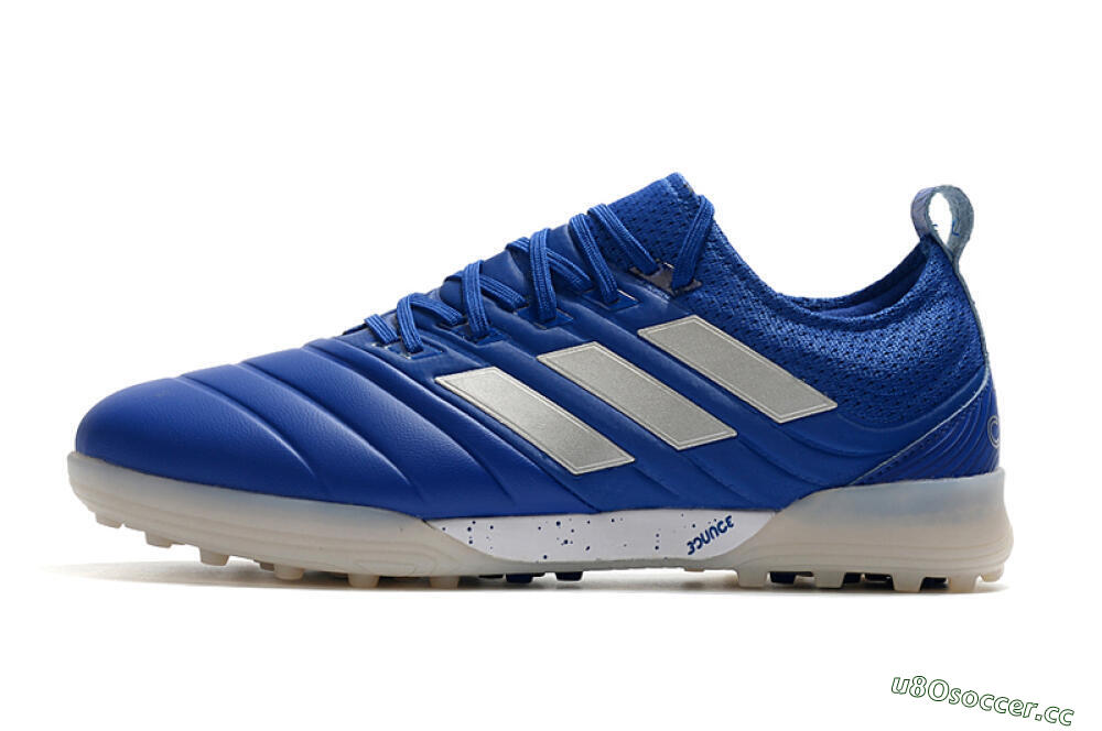 Men's Adidas Copa Tango 20.1 TF Artificial Turf Low-Tops Football Shoes - Blue/Silver 0
