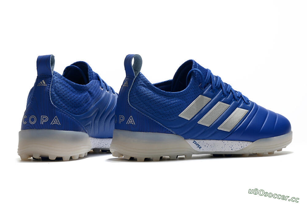 Men's Adidas Copa Tango 20.1 TF Artificial Turf Low-Tops Football Shoes - Blue/Silver 6